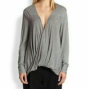 10 Crosby Derek Lam Faux Wrap Viscose Top